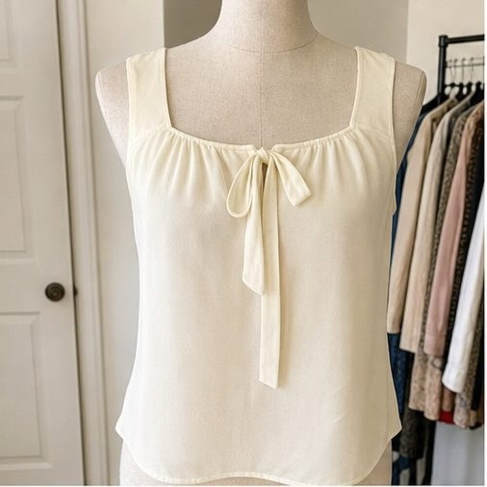 Cream Smocked Top